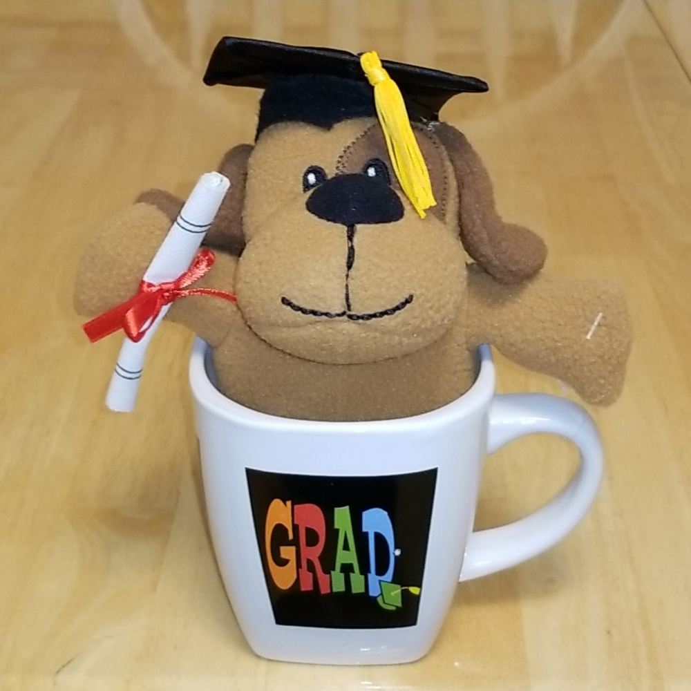 Graduation Mug & Stuffed Dog "Graduate" Gift Set